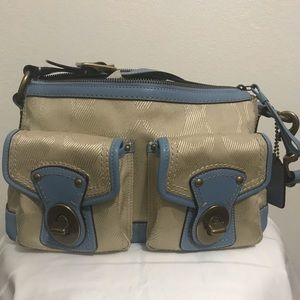 COACH LEGACY Khaki/Light Blue Shoulder bag